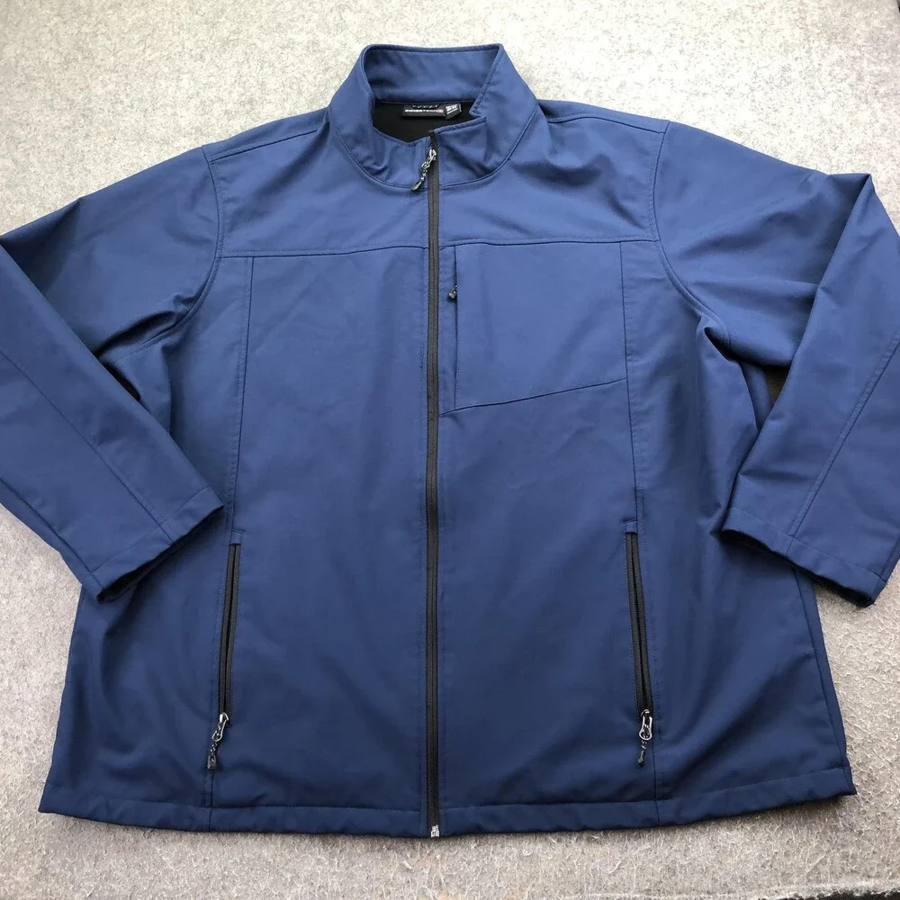 SwissTech Jacket Mens 3XL Blue Full Zip Softshell Fleece Lined Casual Outdoor
